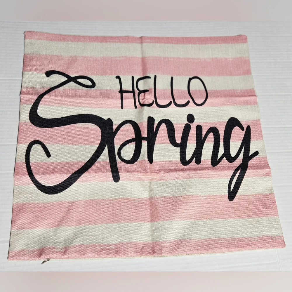 Set of 4 Spring Easter Throw Pillow Covers 18×18 NEW